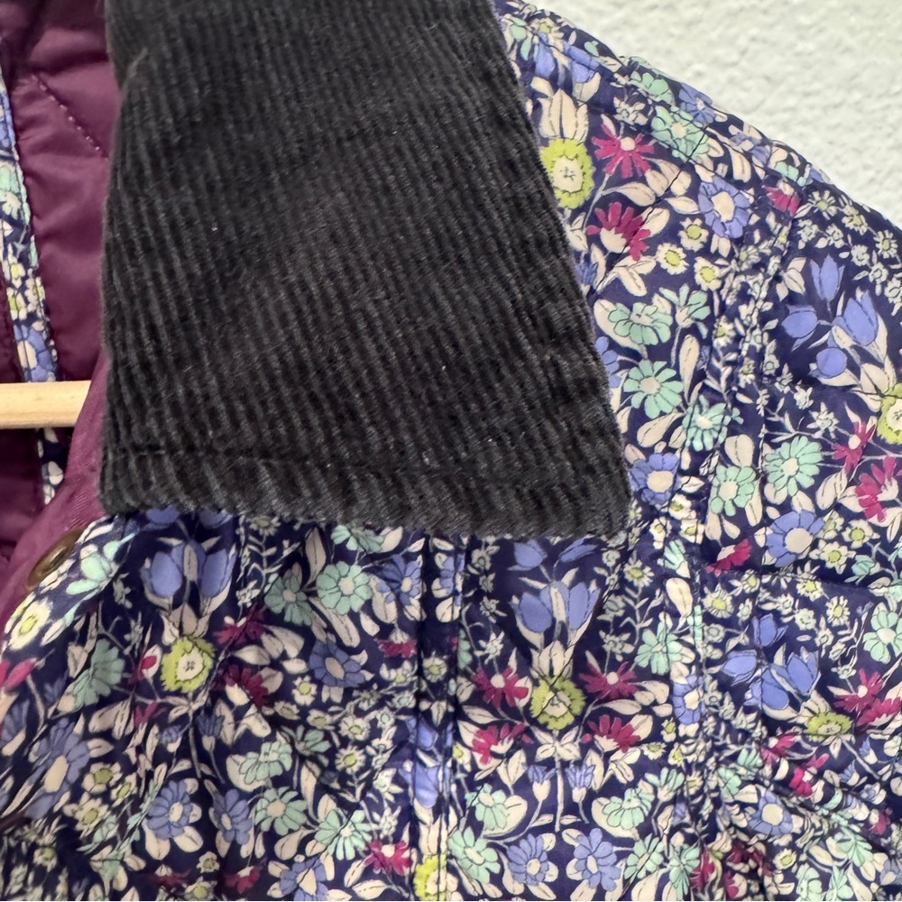 Barbour Girls Purple Floral Quilted Daisy Liddesdale Jacket size L 10/11 - Picture 4 of 7